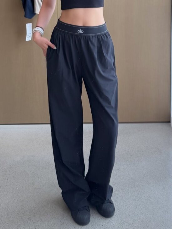 ALO Yoga Pants - Clean Girl Essential🥳ALO Yoga Suit Up Trouser Black Wide Leg Pants🎈NWT